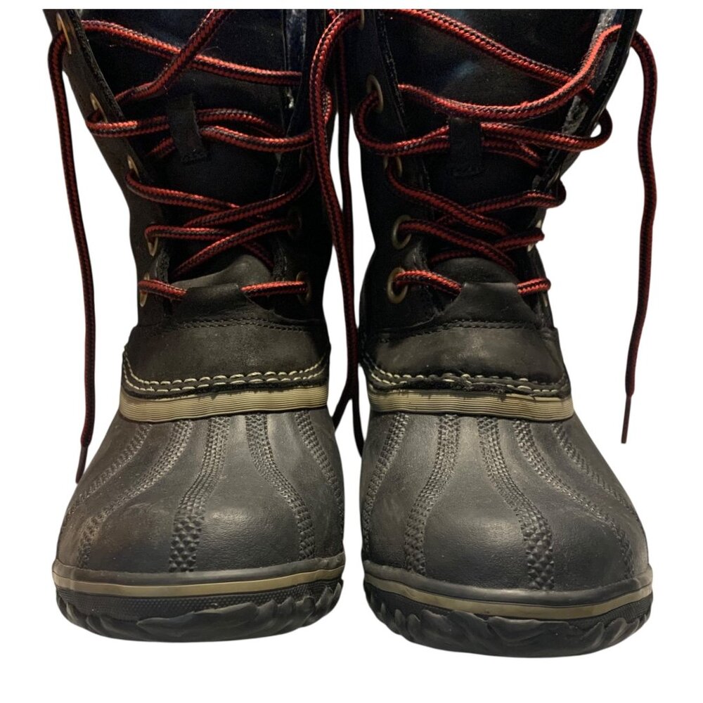 SOREL Gray + Black Slimpack II Waterproof Lace-Up Women's Duck Boots Size 8.5 - Picture 4 of 9